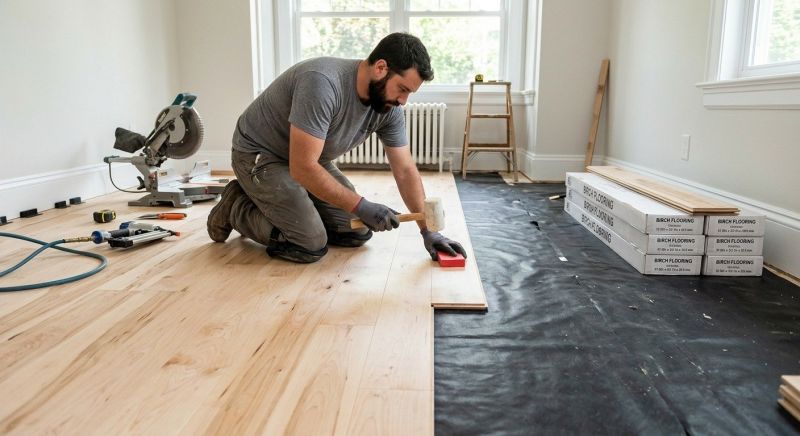 Birch Floor Installation in Pleasanton, CA