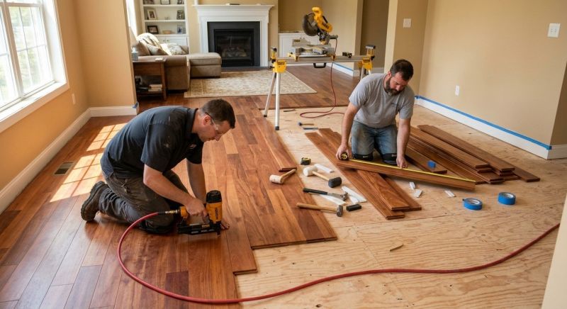Cherry Floor Installation in Moraga, CA